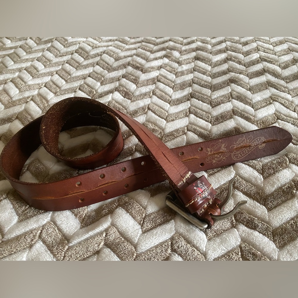 Ed Hardy brown leather belt - Picture 3 of 10